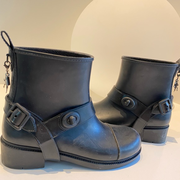 Black Coach waterproof biker boots - Picture 2 of 12